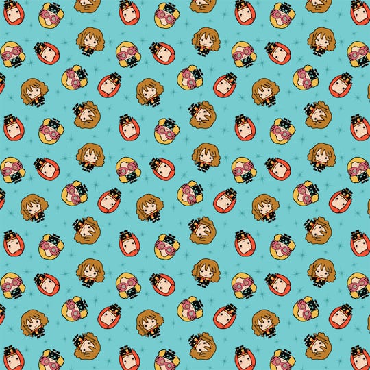 Harry Potter™ Aqua Kawaii Girls Toss Cotton Fabric